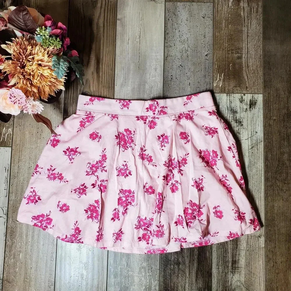 Childrens Place Pink Tinge Floral Knit Skort and Top Outfit Size XXL 16 Girls
